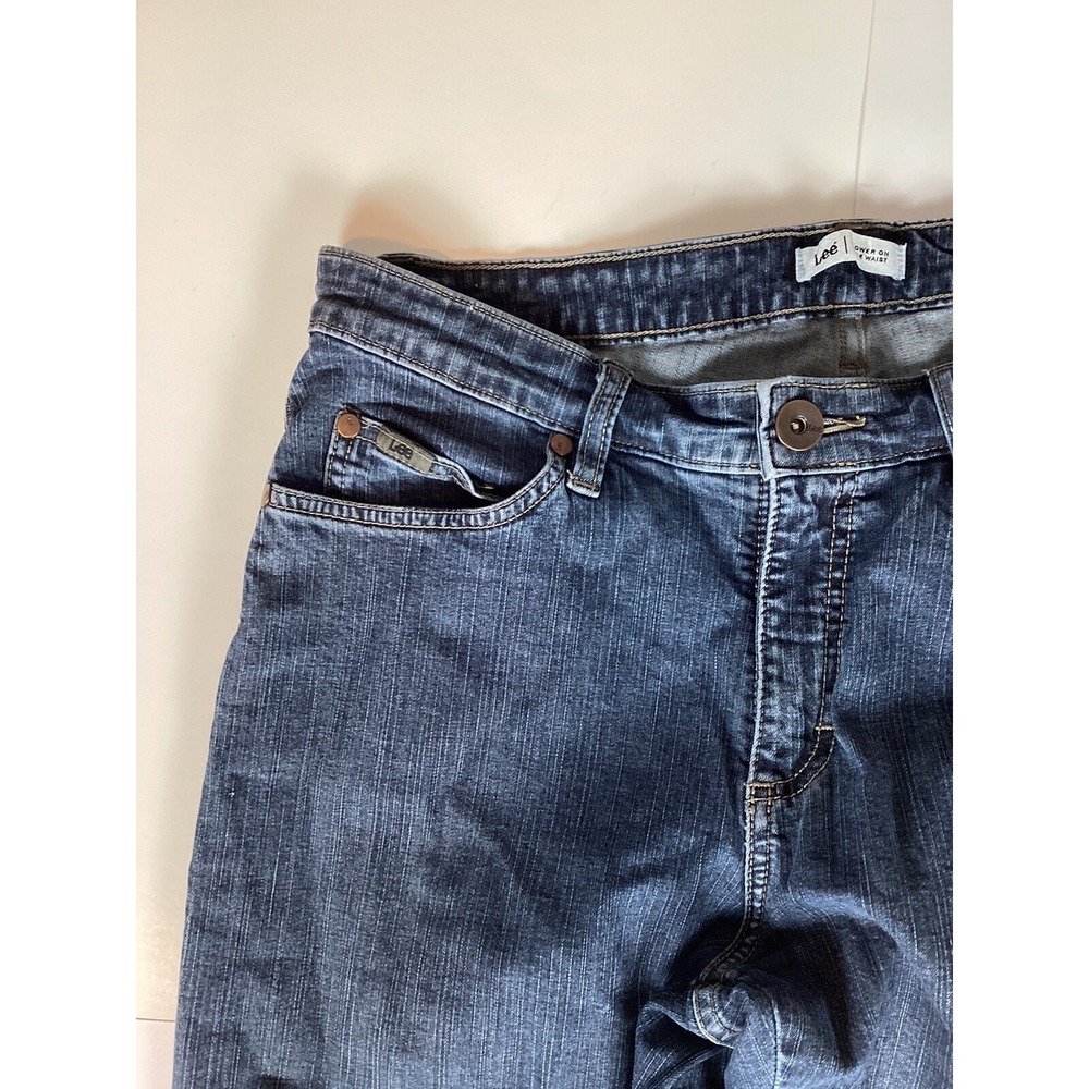 Lee Jeans Womens 12 Petite Lower On The Waist Blue Denim Stretch Pants Casual - Picture 3 of 8